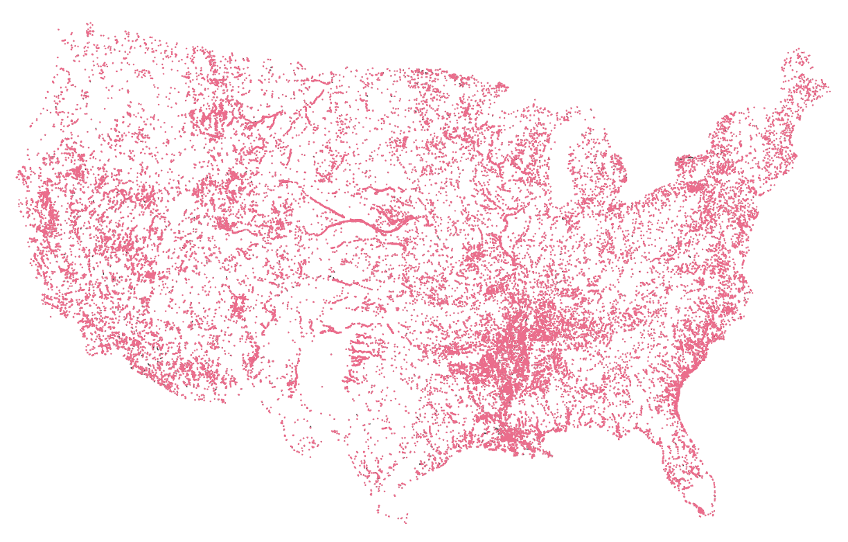 main channels in braided areas for CONUS